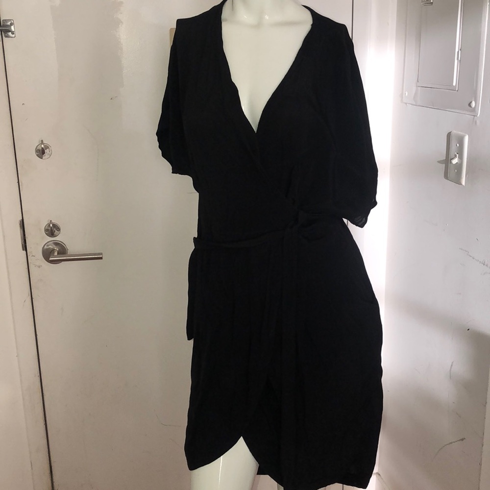 Leonard St. Black wrap dress